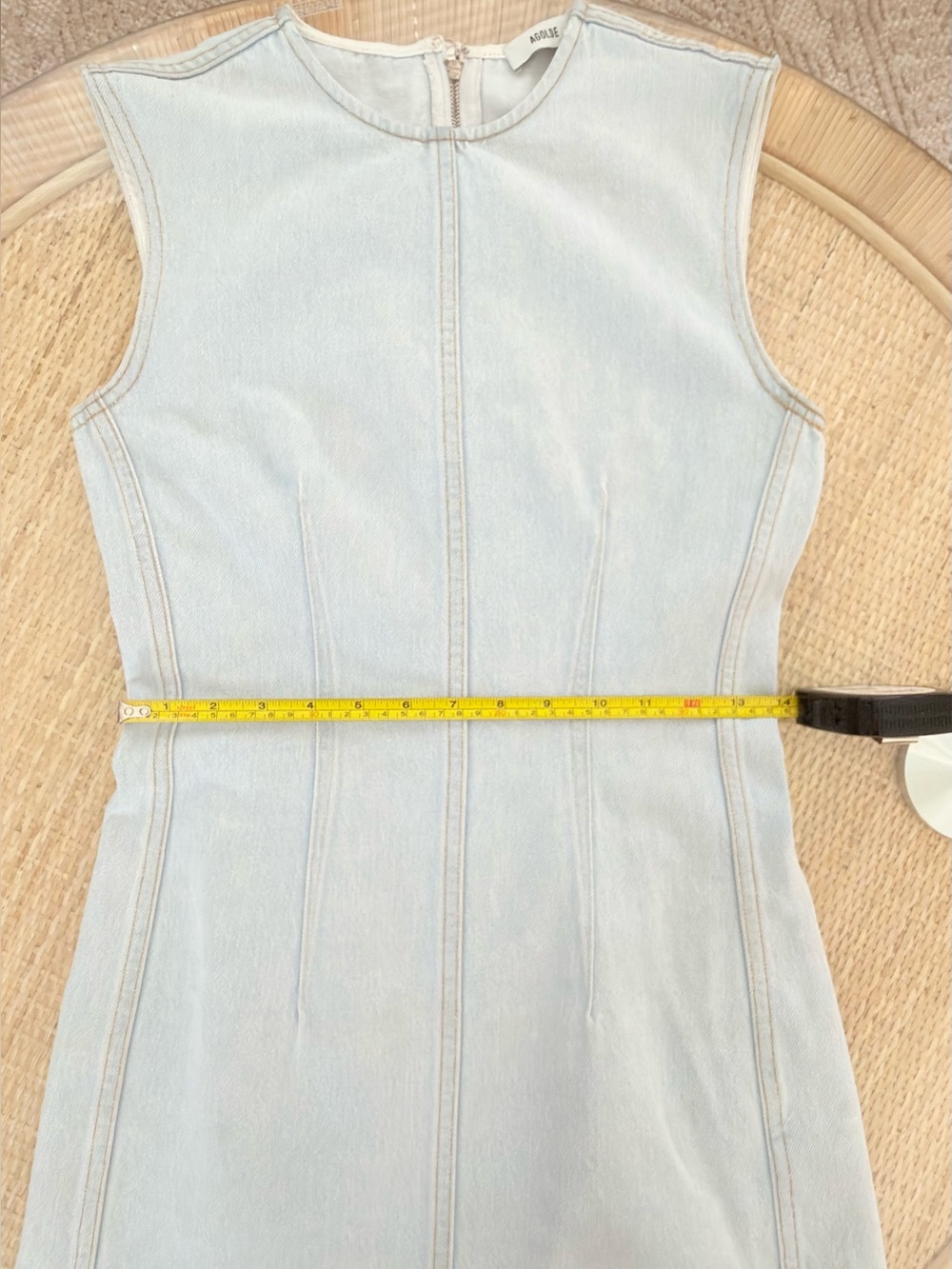 AGOLDE Barton Denim Mini Dress Light Indigo Size XS - Picture 12 of 17